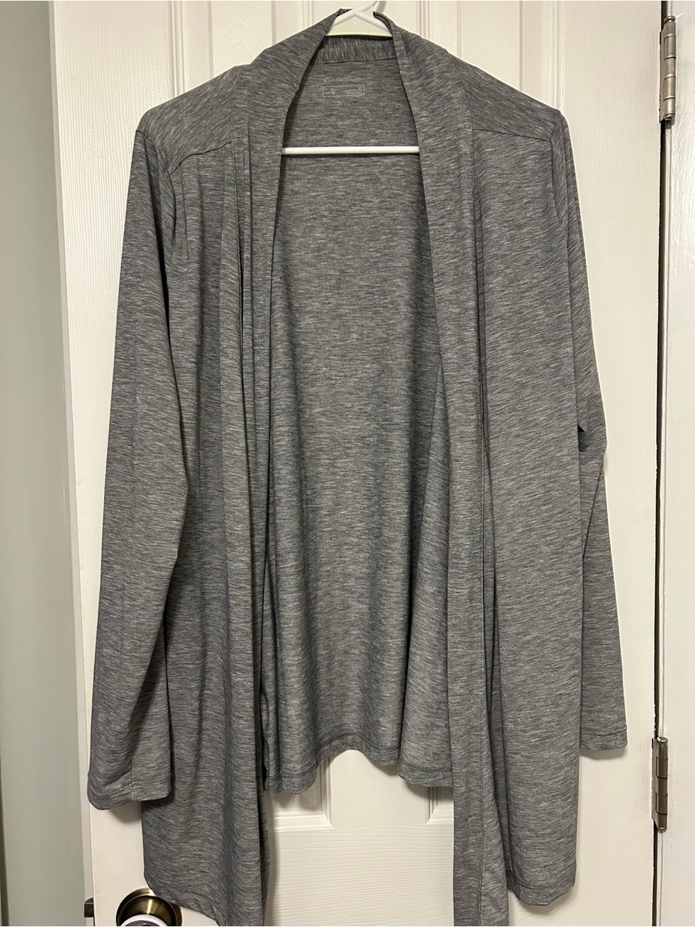 Eddie Bauer Heather Gray Open-Front Cardigan